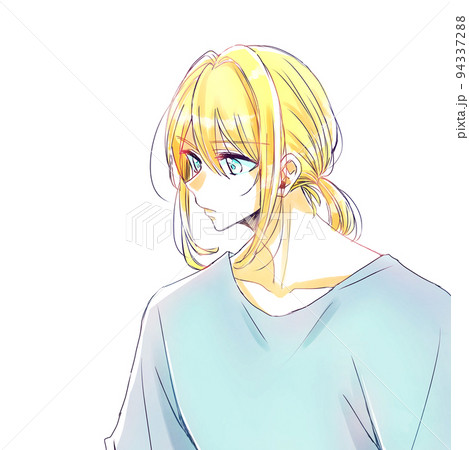 長髪イケメンのイラスト素材