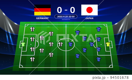 サッカー日本代表のイラスト素材