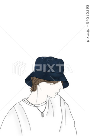 男性 イケメン ネックレス カッコイイのイラスト素材