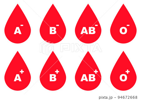 血液型 性格 A型 B型のイラスト素材