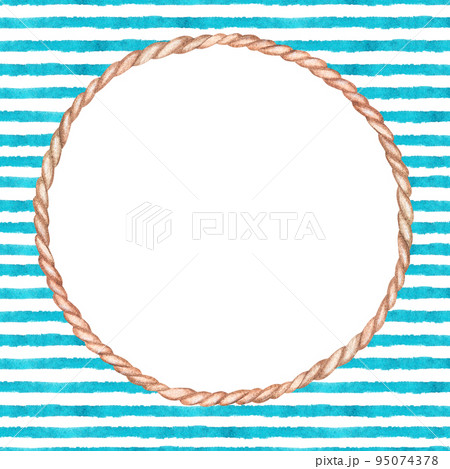 Circle frame of ship rope watercolor - Stock Illustration [102605696] -  PIXTA