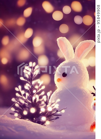 クリスマス クリスマスツリー うさぎ ウサギのイラスト素材 - PIXTA