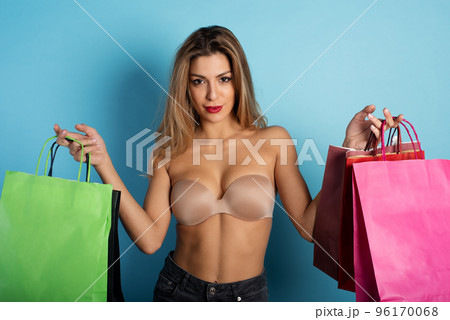 Woman, lingerie and sexy with fashion in portrait, sensual and