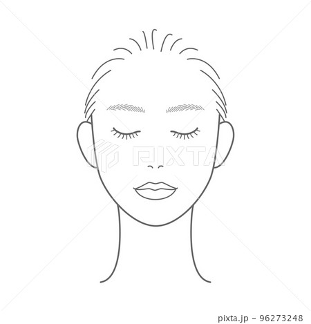 メイクシート 顔 女性 人物のイラスト素材