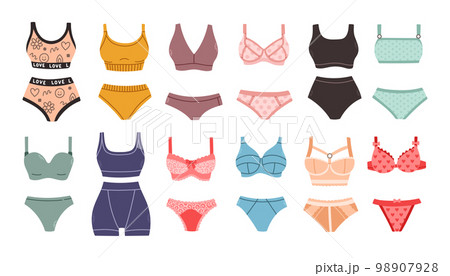 Various styles of panties stock vector. Illustration of heart