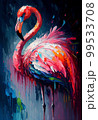 カラフル フラミンゴ 油絵のイラスト素材 [99533705] - PIXTA