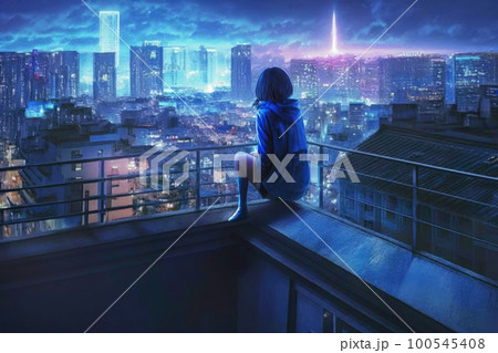 夜景 夜 都市 アニメのイラスト素材 - PIXTA