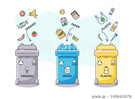 Recycling garbage cans trash separation isolated Vector Image