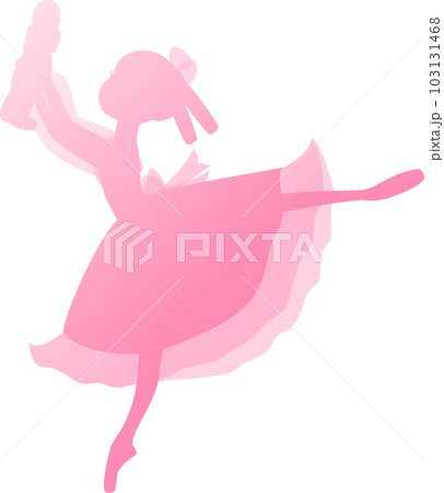 Ballet ballerina silhouette arabesque pink - Stock Illustration [43479673]  - PIXTA