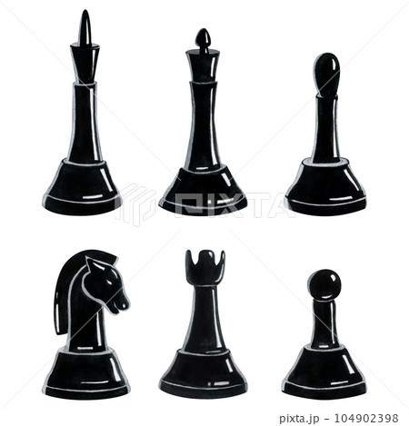 Chess Pieces Drawing Stock Illustrations – 731 Chess Pieces