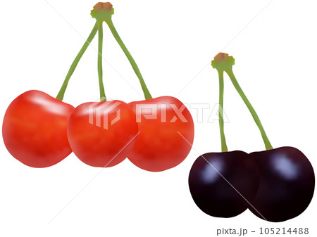 アメリカンチェリー イラスト フルーツ デザートのイラスト素材 - PIXTA