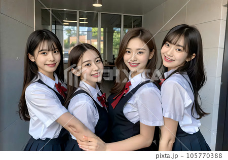 女子学生の集合無修正 女子高生 友達 修学旅行 女子中学生の写真素材 - PIXTA
