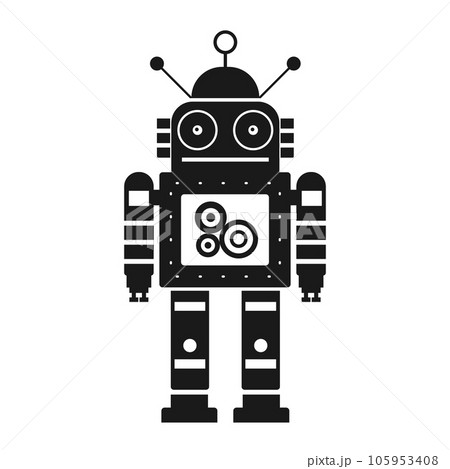 Mini and realy nice robot stock illustration. Illustration of front -  113690971