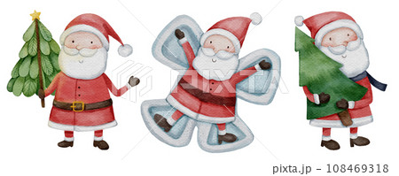 クリスマス サンタさん サンタクロース 水彩画のイラスト素材 - PIXTA