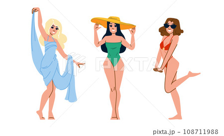Illustration of a swimsuit before and after - Stock Illustration  [102600285] - PIXTA