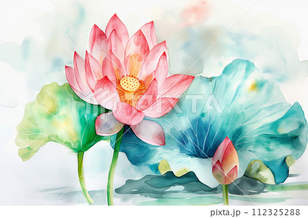 ハスの蕾 淡い緑色とピンク色 ハスの蕾 淡い緑色とピンク色