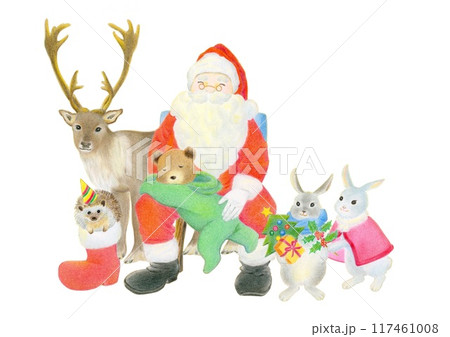 トナカイ 色鉛筆画 クリスマス 色鉛筆イラストのイラスト素材 - PIXTA