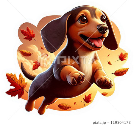 紅葉バックに柴犬のイラスト素材 [116127733] - PIXTA