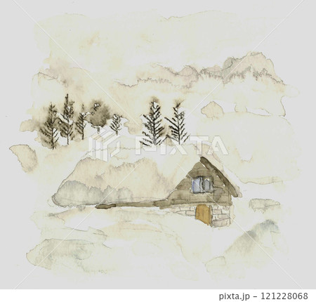 冬景色 雪景色 風景 田舎のイラスト素材 - PIXTA