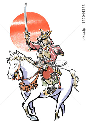 騎馬 刀 墨絵 騎馬武者のイラスト素材 - PIXTA