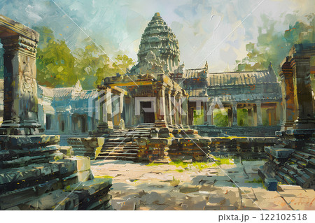 カンボジア アンコールワット 神 壁画の写真素材 - PIXTA