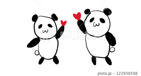 パンダ モノクロのイラスト素材 - PIXTA
