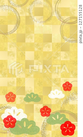 金屏風 春 花 梅の写真素材 - PIXTA