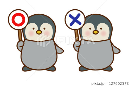 ペンギン 正解 まる クイズのイラスト素材 - PIXTA