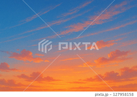 油絵　空　風景画　『夕日と雲』　絵画　油彩　F4号 油絵 空 風景画 『夕日と雲』 絵画 油彩 F4号 絵画