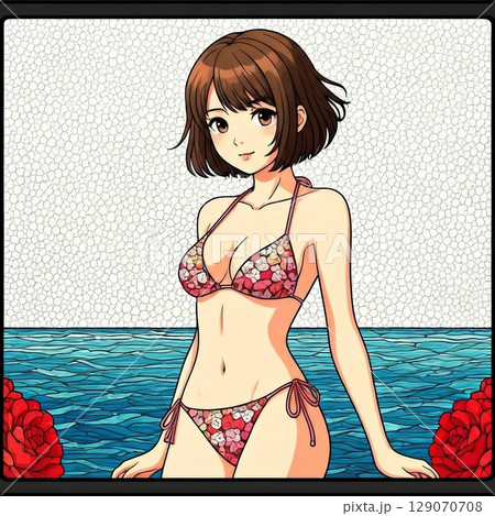 ビキニスタイルの女性イラスト ビキニの女性のイラスト素材 [38559723] - PIXTA