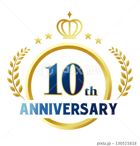 アストレア　１０周年記念ロゴバージョン 10周年記念バッジロゴアイコンイラスト画像とPNGフリー素材透過