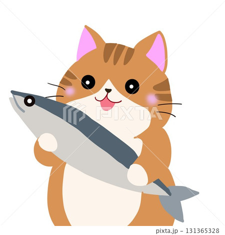 猫と魚のイラスト素材 - PIXTA