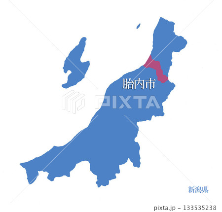 地図 日本地図 新潟県 新潟市のイラスト素材 - PIXTA