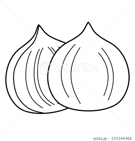 タマネギ 野菜 モノクロ 白黒のイラスト素材 - PIXTA