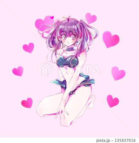 水着 美少女 ビキニ ツインテールのイラスト素材 - PIXTA
