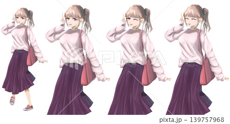 アニメ風の女性キャラクターの写真素材 - PIXTA