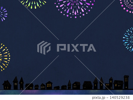 花火 打上花火 水面 夜のイラスト素材 - PIXTA