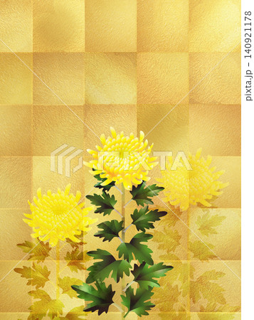 金屏風 花の写真素材 - PIXTA