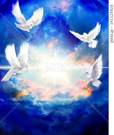 鳥 羽ばたく 希望 雲のイラスト素材 - PIXTA
