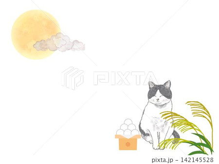 十五夜 猫 月見 満月のイラスト素材 - PIXTA